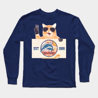 Cat and Dolphins Nation Long Sleeve T-Shirt